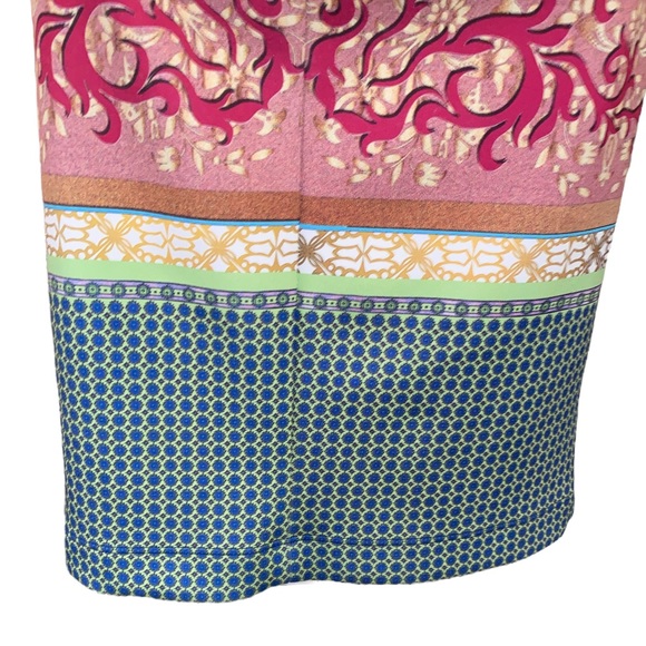 Clover Canyon Floral Mosaic Neoprene Scuba Fitted Sheath Slip Dress - M - Picture 7 of 11